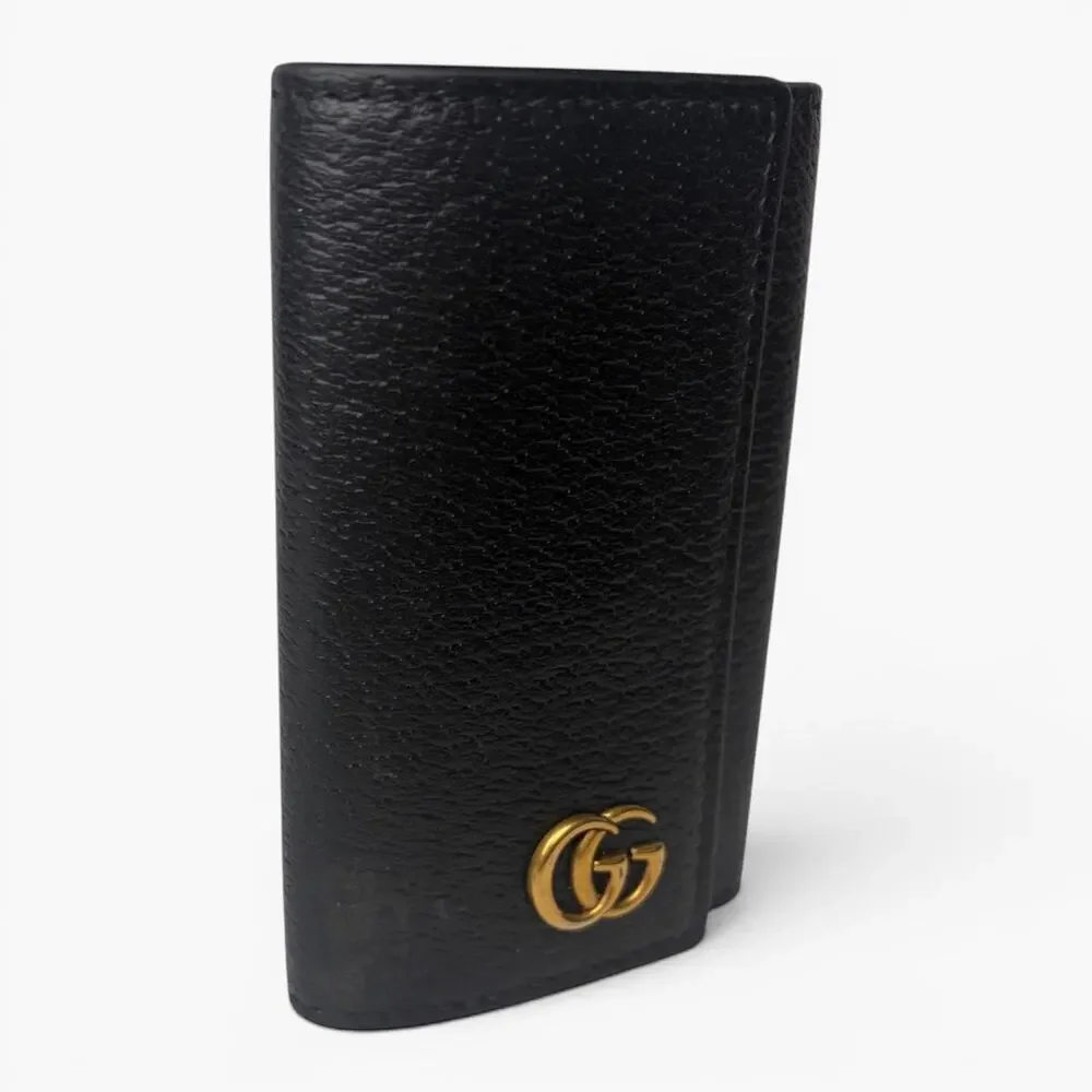 Gucci GG Marmont Black Leather 6 Key Case